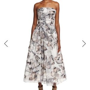 Monique Lhuillier Strapless Butterfly Dress